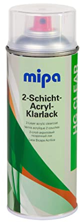 MIPA 2-Schicht Klarlack Spray 400 ml - Hochglänzender Decklack