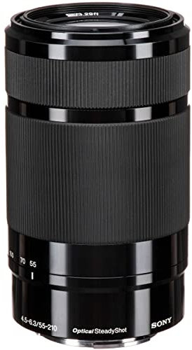 Sony SEL-55210 Tele-Zoom-Objektiv (55-210 mm, F4.5–6.3, OSS, APS-C, geeignet für A7, ZV-E10, A6000- und Nex-Serien, E-Mount) schwarz