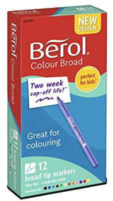 Berol Colour Broad Breite Faserschreiber (bunt sortiert) 12 Stück