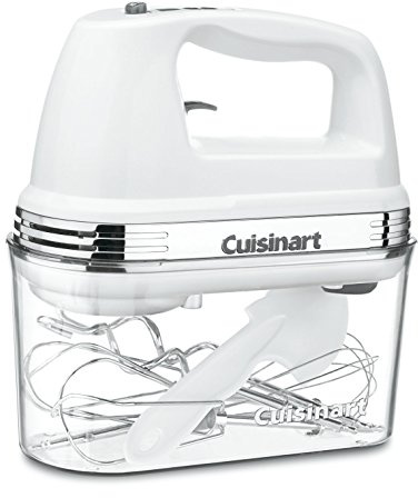 Cuisinart Power Advantage PLUS 9-Speed Hand Mixer, 220W-Motor Hand Blender Electric Mixer with 9 Speed Settings, Extra-Long Dishwasher-Safe Beaters, 3 Low Mixing Speeds, Storage Case, HM-90S, White