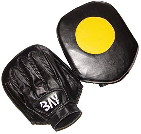 BAY Signal Linear Leder-Handpratzen, Profi-Trainerpratzen mit großer Zielfläche