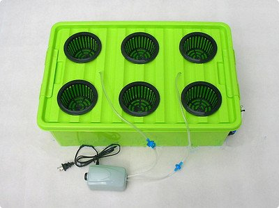 GOWE DWC Hydroponics System with Big Reservior with 6 site of Basket Cup