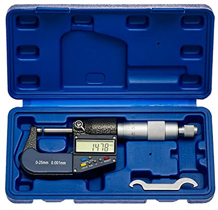 WABECO Digitale Mikrometerschraube 0-25 mm Mikrometer Bügelmessschraube