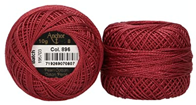Anchor Perlgarn 8, 4591008-00896, Farbe:rot dunkel, Stickgarne