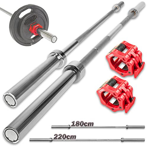 C.P.Sports Olympia Langhantelstange 220cm | Hantelstange bis 250kg belastbar | Langhantel mit 50mm Aufnahme | Profi Wettkampf Barbell für Gewichtheben, Kraftsport, Fitness