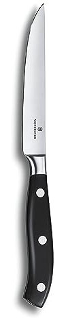 Victorinox Grand Maître, cuchillo profesional para carne, hoja extra afilada, afilado recto, 12 cm, mango de plástico, acero inoxidable, negro
