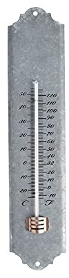 Thermomètre géant de jardin - 50 cm - Argenté