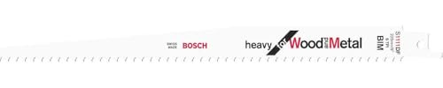 Bosch 2x Multi Material Demolition S1111DF Reciprocating Saw Blade | for Wood with hard nails, Construction wood, Length 225 mm, Professional Accessory Reciprocating Saw
