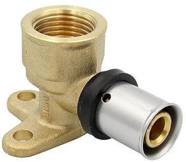 Pipetec Pressfitting Wandwinkel 16x2 1/2 Zoll IG 39mm Wandscheibe TH Kontur Verbundrohr, DVGW, TH-Profil