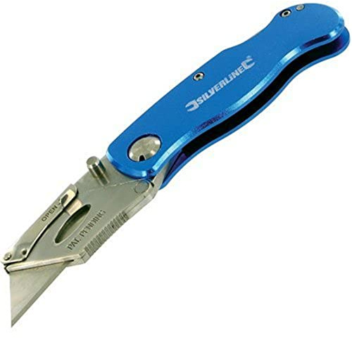 Silverline 290192 Einhandmesser und 10 Ersatz-Universalklingen 90 mm