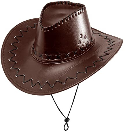 W WIDMANN MILANO Party Fashion - Cowboy Hut aus Kunstleder | Westernhut für Rodeo, Cowgirl, Sheriff, Karneval und Mottoparty