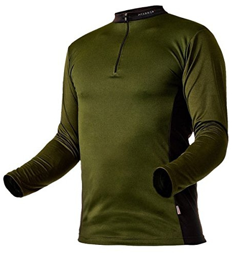 Pfanner Funktionsshirt Langarm Cocona Zipp-Neck, Farbe:Oliv, Größe:L