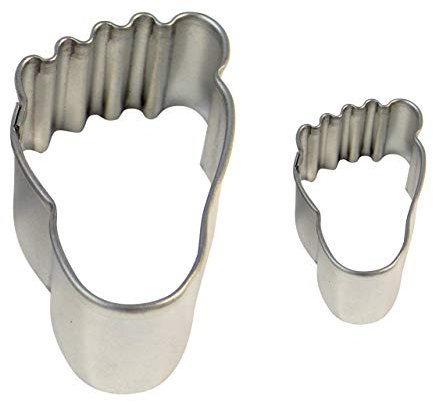 PME SC613 Plätzchen- und Kuchenausstecher mit Fußmotiv, Kleines und Großes Format, Sortiment, 2-teilig, Edelstahl, Silver, cm, 9 x 2 x 3 cm, 1 Einheiten