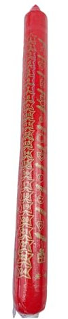 EWA Adventskalenderkerze rot/gold '24 Tage Kerze' Weihnachtskerze