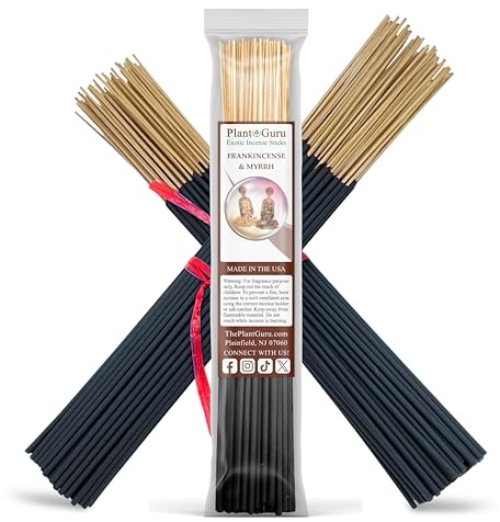Frankincense and Myrrh Exotic Incense Sticks 11 Inch - Bulk 1 Bundle 85 to 100 Sticks - Natural 11 Long Lasting Aroma That Burns for 45 to 60 Minutes.