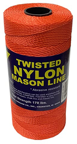 T.W Evans Cordage 11-191 Number-18 Twisted Nylon Mason Line, 1100-Feet, Neon Orange