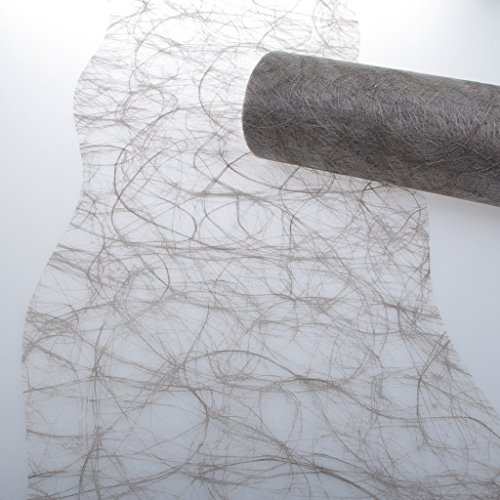 Sizoweb Tischband Wellenschnitt anthrazit - Taupe ca. 25 cm Rolle 25 Meter 64W 026-R