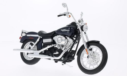 Harley Davidson FXDBI Dyna Street Bob, met.-DKL.-blau, 2006, Modellauto, Fertigmodell, Maisto 1:12