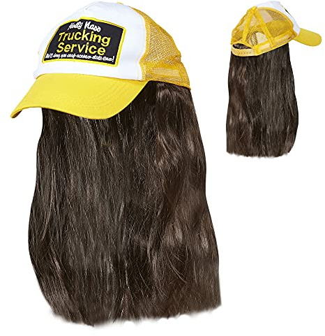 W WIDMANN MILANO Party Fashion 05934 - Trucker Cap mit Haaren, Verstellbar, Cap, Hut, Kopfschmuck, Accessoire, Mottoparty, Karneval