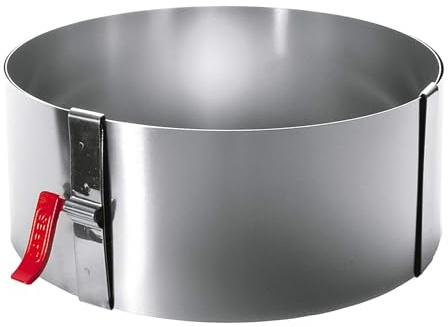 Lares Tortenring Verstellbar mit Klemmhebel Edelstahl | Skala | 18–30 cm | Made in Germany | 7 cm hoch | Verstellbarer Kuchenring rund | Spülmaschinengeeignet