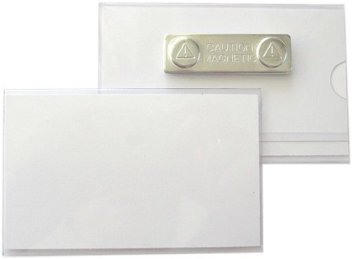 25 Stück Namensschilder, Ausweishüllen aus Hart-PVC mit Magnet 90x55 mm