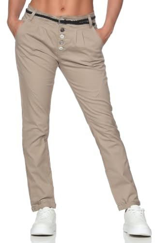 Sublevel Damen Boyfriend Chino Hose LSL-248/LSL-283 inkl. Gürtel