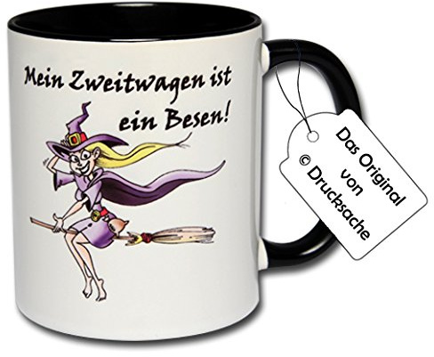 Carol Rose Photography Hexentasse Spruchtasse Hexen Funtasse Bürotasse Kollegentasse Tasse mit Spruch Kaffeetasse Tasse mit Aufdruck Hexe Mein Zweitwagen ist EIN Besen!