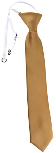 TigerTie XXL Security Sicherheits Krawatte in gold einfarbig Uni - vorgebunden mit Gummizug