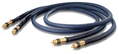 OEHLBACH Serie 1 – High End Stereo Audio Cinch Kabel Set – Tillverkad i Tyskland, flera skärmningar, Symetrisk kabelkonstruktion, HPOCC koppar – 2 x 1,75 m – blå
