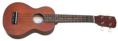 GEWA Sopran Ukulele Almeria – rotbraun – Linde-Korpus – Mattlack – 350 mm Mensur – Pakkaholz-Griffbrett – offene Mechaniken