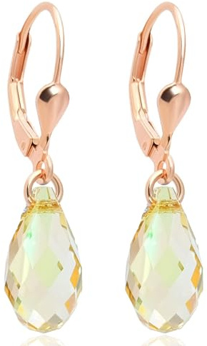 Ohrringe Ohrhänger Silber Rosegold Marken-Kristalle aus Österreich Rotgold NOBEL SCHMUCK
