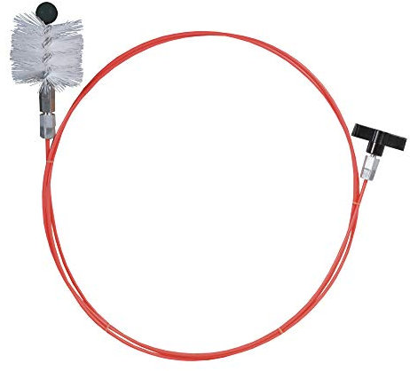 Ribimex Kit Pulizia Canne Fumarie per Stufe, Sonda Flessibile in Fibra di Vetro da 3 m, Scovolo in Nylon con Diamentro 80 mm, Filettatura Standard M 12x175, Manico Ergonomico in Plastica - PRFU8030