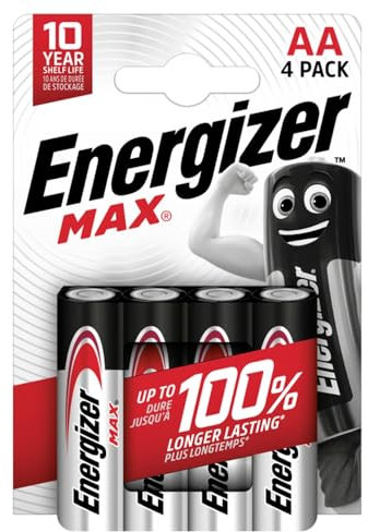 Energizer AA Max Alkaline 1.5V Pile Non Ricaricabile, 4 pezzi