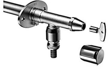 SCHELL 039950399 Frostsichere Außenwandarmatur , Außenarmatur POLAR II , Messing Armatur (Komplettarmatur) mit automatischer Zwangsbelüftung ohne Rohrbelüfter , DN 15 G 1,2 AG,Ø 15 mm, Mattchrom