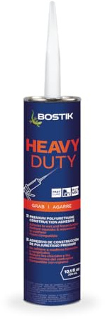 BOSTIK Heavy Duty 10.1oz Premium Construction Adhesive Glue Caulk | Professional Grade | Versatile Use on Wet & Dry Wood Joints | for Installing Wood, Drywall, Foam Board & More | 1 Cartridge