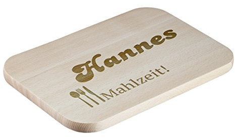 polar-effekt Schneidebrett – Küchenbrett aus Holz mit Gravur - Frühstücksbrettchen Personalisiert mit Name - Geschenk zum Geburtstag - Motiv Mahlzeit