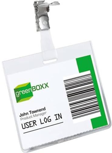 Durable Namensschild (mit Clip, 60 x 90 mm, Kunststoff) Packung à 25 Stück, transparent, 800319