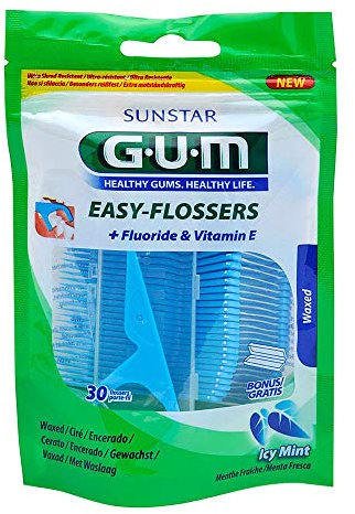 Gum Easy-Flossers - Filo interdentale con supporto, 30 pezzi
