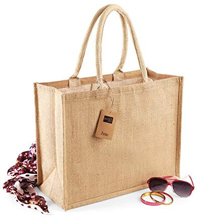 Westford Mill Classic Jute Shopper, Natural, 42 x 33 x 19 cm