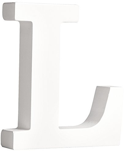 Rayher 62663000 MDF- Buchstabe L, weiß, 11 cm, Stärke 2 cm, 3D-Buchstaben Holz, Holz-Buchstaben groß