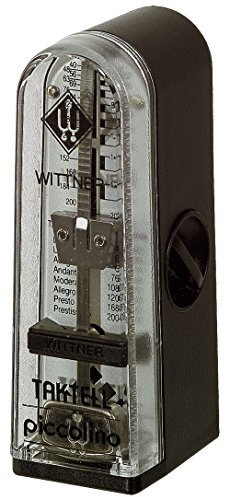 Wittner Metronom Taktell Piccolino Serie 890 - Kunststoffgehäuse - Ohne Glocke - Schwarz - Mechanisch zum Aufziehen - Keine Batterien erforderlich - Made in Germany