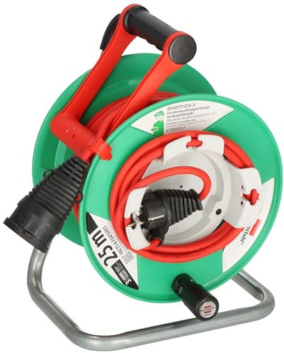 Brennenstuhl Garant G IP44 Gartenkabeltrommel (Kabeltrommel für Rasenmäher mit 23+2m Kabel in rot, Spezialkunststoff, kurzfristiger Einsatz im Außenbereich, Made in Germany)