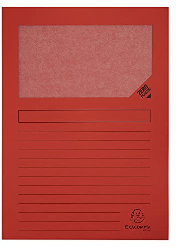 Exacompta 50105E Packung mit 100 Fenstermappen Forever, 120 g/m² Recycling Papier, 22 x 31cm für DIN A4, 1 Pack, Rot