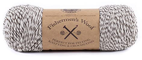Lion Brand Yarn Medium-Weight Fishermen’s Wool Yarn for Knitting, Crocheting, and Crafts, Oak Tweed, 1 Pack