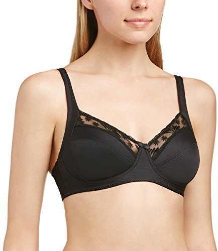 Naturana Women's Soft Cup Everyday Bra 86666, Black (Noir - Noir), 34F (Manufacturer Size: 90G)
