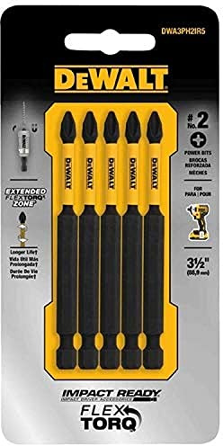 DEWALT ACCESSORIES DWA3PH2IR5 3.5 Impact #2 Phil Bit, 5 Piece (1 Pack)
