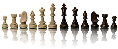 Master of Chess Schackpjäser Echecs Trä för Turnering - Handgjorda Schackpjäser Staunton Nr 5 I en Mahognylåda - Kungens Höjd 90 mm