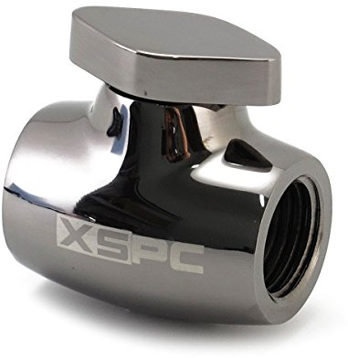XSPC 5060175587244 G1/4 Ball Valve Water Cooling Fitting - Black Chrome