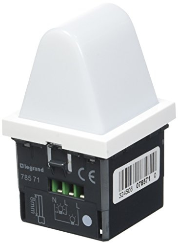 Legrand 078571 Mosaic Hublot, 2 Modules, 230V, 0.2W ou 1W, Blanc