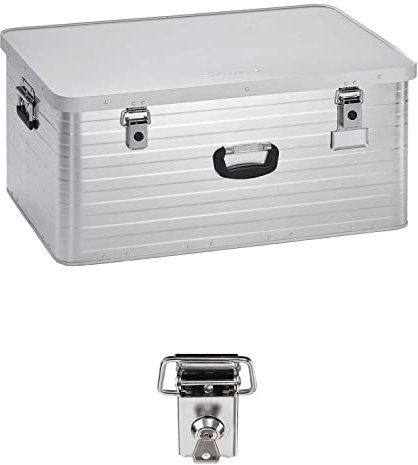 Enders Alubox 130 Liter + Schloss Set, hochwertig verarbeitet, mit Moosgummidichtung, Alukiste flexibel verwendbar als Transportbox und Lagerbox - Alukoffer Lagerkisten Metallkiste Metallbox